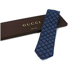 Corbata de rayón Gucci Roja Azul Azul marino
