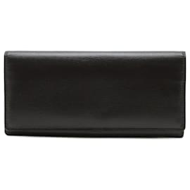 Valextra-Valextra Dark Brown Leather Long Wallet-Dark brown