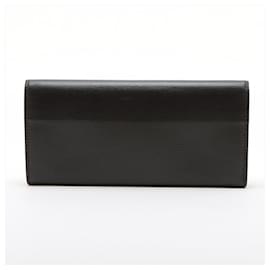 Valextra-Valextra Dark Brown Leather Long Wallet-Dark brown