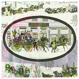 Hermès-Hermes Carré 90 L'Hiver en Poste Scarf-Red,Multiple colors