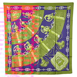 Hermès-Hermes Carré 90 Cliquetis Kachikachi Sword Pattern Scarf-Red,Multiple colors