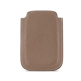 Hermès-Hermes Card Case in Etoupe Gray-Brown,Taupe