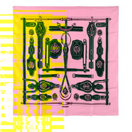 Hermès-Hermes Carre 90 HARNAIS DES PRESIDENTS Scarf-Multiple colors,Yellow
