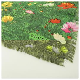 Gucci-Écharpe Gucci 460282-Bleu,Vert