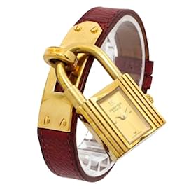 Hermès-Hermes Kelly Watch Ladies Gold Red Quartz Padlock-Other