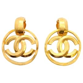 Chanel-Chanel Gold Plated Clip Earrings-Golden