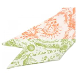 Christian Dior-Écharpe TOILE DE JOUY SOLEIL de Christian Dior-Blanc,Orange