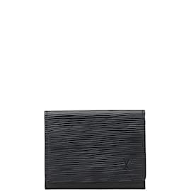 Louis Vuitton-Louis Vuitton Epi Envelope Carte de Visite Card Case-Black