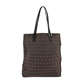 Fendi-Fendi Zucchino Handbag-Brown,Black