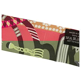 Hermès-Hermes Twilly Fantaisie d'Etriers Armor Fantasy Scarf-Pink,Multiple colors