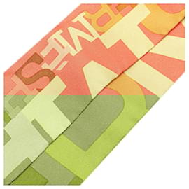 Hermès-Écharpe Muffler Hermès Twilly Capitals-Rose,Multicolore