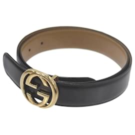 Gucci-Ceinture noire entrelacée Gucci-Noir