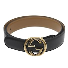 Gucci-Ceinture noire entrelacée Gucci-Noir