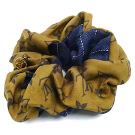 Louis Vuitton-Louis Vuitton Silk Be Mindful Hair Scrunchie-Brown,Navy blue