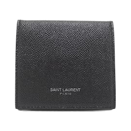 Saint Laurent-Saint Laurent Black Calfskin Coin Purse-Black