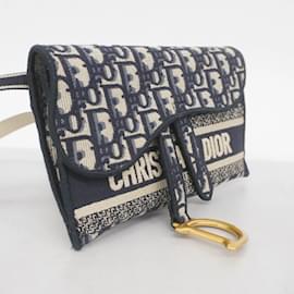 Christian Dior-Christian Dior Navy Canvas Shoulder Bag-Navy blue
