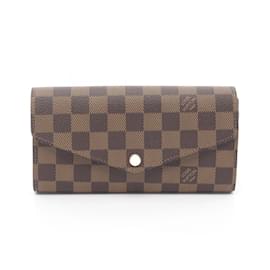 Louis Vuitton-Louis Vuitton Portefeuille Sarah Bi-fold Long Wallet-Brown,Damier ebene
