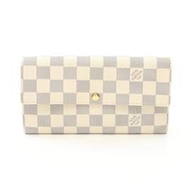 Louis Vuitton-Louis Vuitton Damier Azur Bi-fold Long Wallet-White,Other