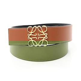 Loewe-Ceinture en cuir Anagram Loewe-Marron,Noir