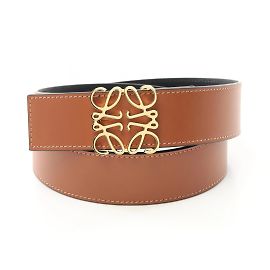 Cinto de couro Anagram Loewe Marrom Preto