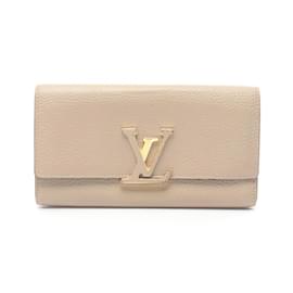 Louis Vuitton-Louis Vuitton Portefeuille Capucines Bi-fold Long Wallet-Beige