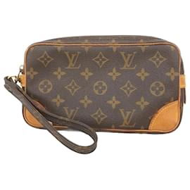 Louis Vuitton-Louis Vuitton Monogram Marly Dragonne PM Clutch Bag-Brown
