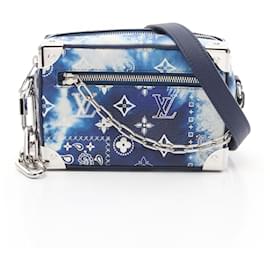 Louis Vuitton-Sac à bandoulière Mini Soft Trunk Louis Vuitton-Blanc,Bleu,Bleu Marine