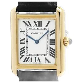 Cartier-Cartier Tank Solo SM 18K Gold Leather Quartz Ladies Watch-Other