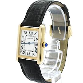 Cartier-Cartier Tank Solo SM 18K Gold Leather Quartz Ladies Watch-Other