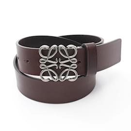 Loewe-Ceinture en cuir à anagramme chunky Loewe-Marron