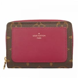 Louis Vuitton-Louis Vuitton Monogram Portefeuille Lou Wallet-Brown,Fuschia
