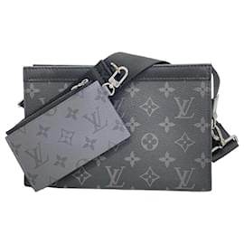 Louis Vuitton-Louis Vuitton Monogram Eclipse Reverse Gaston Shoulder Bag-Brown,Black
