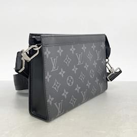 Louis Vuitton-Louis Vuitton Monogram Eclipse Reverse Gaston Shoulder Bag-Brown,Black