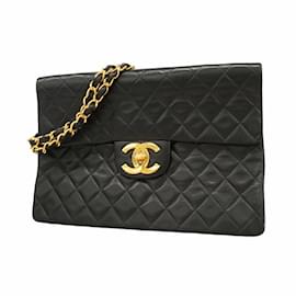 Chanel-Chanel Black Lambskin Shoulder Bag-Black