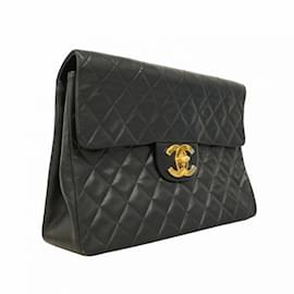 Chanel-Chanel Black Lambskin Shoulder Bag-Black