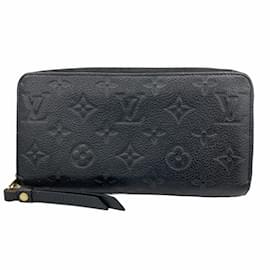 Louis Vuitton-Louis Vuitton Long Wallet Monogram Empreinte Zippy M60571 Noir-Black