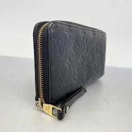 Louis Vuitton-Louis Vuitton Long Wallet Monogram Empreinte Zippy M60571 Noir-Black