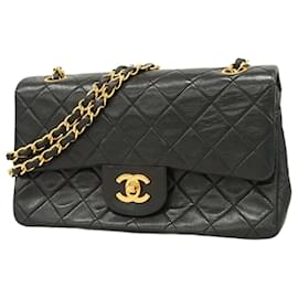 Chanel-Chanel Black Lambskin Shoulder Bag-Black