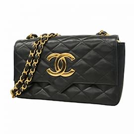 Chanel-Chanel Black Lambskin Shoulder Bag-Black