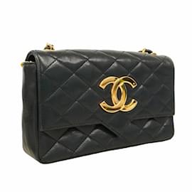 Chanel-Chanel Black Lambskin Shoulder Bag-Black