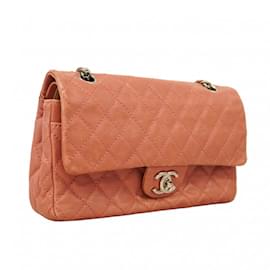 Chanel-Chanel Pink Leather Shoulder Bag-Pink