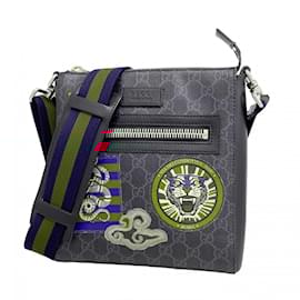 Gucci-Bolsa de Ombro Gucci GG Supreme Courier-Preto,Vermelho