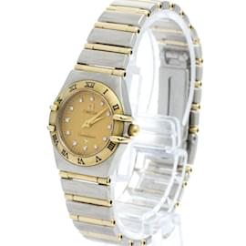 Omega-Omega Constellation Diamond 18K Gold Steel Watch-Other