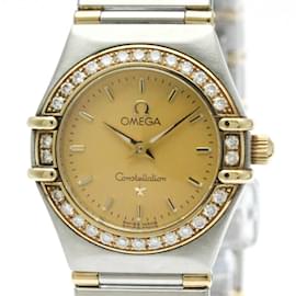 Omega-Omega Constellation Diamond 18K Gold Steel Watch-Other