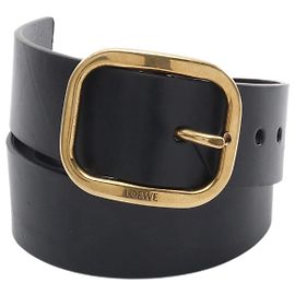 Loewe Round Soft Leather Belt Black