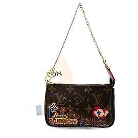 Mini Pochette Accesorios Vivienne Holiday de Louis Vuitton Castaño Monograma