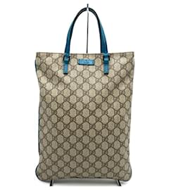 Gucci-Gucci GG Supreme Handbag Tote-Brown,Blue