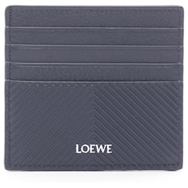 Loewe-Loewe Navy Leather Card Case-Navy blue