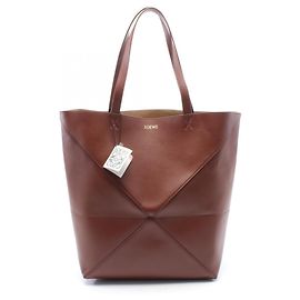 Borsa Tote Grande Loewe Puzzle Marrone