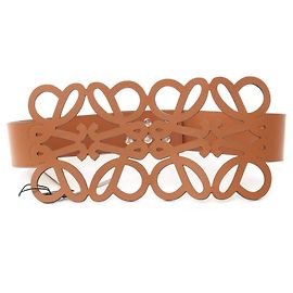 Loewe Anagram Cutout Leather Belt Brown